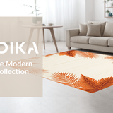 Ultra Soft Area Rug, Non Slip, Stain Resistant, Washable Area Rugs for Living Room, Bedroom, Bright Tropical Escape Theme(Orange)