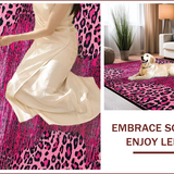 Ultra Soft Area Rug, Non Slip, Stain Resistant, Washable Area Rugs for Living Room, Bedroom, Vibrant Playful Cheetah Theme(Pink)