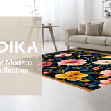 Charming Rustic Floral Motif(Black)