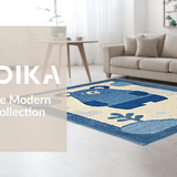 Ultra Soft Area Rug, Non Slip, Stain Resistant, Washable Area Rugs for Living Room, Bedroom, Playful Teddy Bear Illustration(Blue)