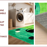 Ultra Soft Area Rug, Non Slip, Stain Resistant, Washable Area Rugs for Living Room, Bedroom, Charming Playful Cat Silhouette(Green)