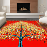 Ultra Soft Area Rug, Non Slip, Stain Resistant, Washable Area Rugs for Living Room, Bedroom, Lively Contemporary Leaf Pattern(Red)