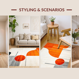Ultra Soft Area Rug, Non Slip, Stain Resistant, Washable Area Rugs for Living Room, Bedroom, Vibrant Abstract Orange Aesthetic(Orange)