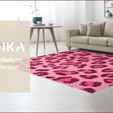 Ultra Soft Area Rug, Non Slip, Stain Resistant, Washable Area Rugs for Living Room, Bedroom, Modern Pink Leopard Print Rug for Kids Playroom(Pink)