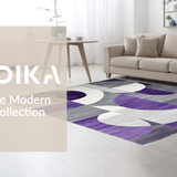 Ultra Soft Area Rug, Non Slip, Stain Resistant, Washable Area Rugs for Living Room, Bedroom, Chic Ogee Motif in Cool Tones(Gray)