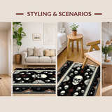 Ultra Soft Area Rug, Non Slip, Stain Resistant, Washable Area Rugs for Living Room, Bedroom, Spooky Witchy Themed Rug(Black)