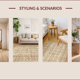 Ultra Soft Area Rug, Non Slip, Stain Resistant, Washable Area Rugs for Living Room, Bedroom, Stylish Diamond Patterned Minimalism(Beige)