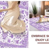 Ultra Soft Area Rug, Non Slip, Stain Resistant, Washable Area Rugs for Living Room, Bedroom, Chic Vintage Purple Blossom Design(Purple)
