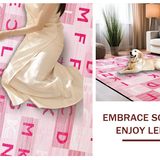 Ultra Soft Area Rug, Non Slip, Stain Resistant, Washable Area Rugs for Living Room, Bedroom, Delightful Pink Playful Alphabet Arrangement(Pink)