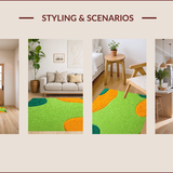 Ultra Soft Area Rug, Non Slip, Stain Resistant, Washable Area Rugs for Living Room, Bedroom, Irregular Cat Shaped(Green)