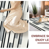 Ultra Soft Area Rug, Non Slip, Stain Resistant, Washable Area Rugs for Living Room, Bedroom, Chic Black And White Stripe Rug: Modern Front Door Welcome Mat(Gray)