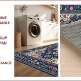 Ultra Soft Area Rug, Non Slip, Stain Resistant, Washable Area Rugs for Living Room, Bedroom, Serene Boho Patterned Elegance(Blue)