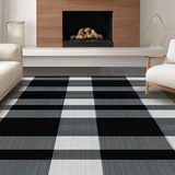 Ultra Soft Area Rug, Non Slip, Stain Resistant, Washable Area Rugs for Living Room, Bedroom, Timeless Black and White Checkerboard(Black)