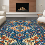 Ultra Soft Area Rug, Non Slip, Stain Resistant, Washable Area Rugs for Living Room, Bedroom, Trendy Colorful Trellis Dynamics(Blue)