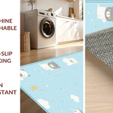 Ultra Soft Area Rug, Non Slip, Stain Resistant, Washable Area Rugs for Living Room, Bedroom, Cute Creatures Cozy Atmosphere(Blue)