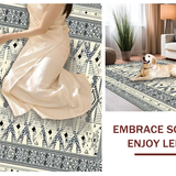 Ultra Soft Area Rug, Non Slip, Stain Resistant, Washable Area Rugs for Living Room, Bedroom, Sophisticated Minimalist Patterned Piece(Beige)