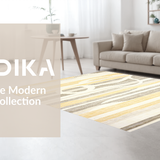 Ultra Soft Area Rug, Non Slip, Stain Resistant, Washable Area Rugs for Living Room, Bedroom, Luxurious Textured Cream Waves(Yellow)