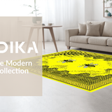 Ultra Soft Area Rug, Non Slip, Stain Resistant, Washable Area Rugs for Living Room, Bedroom, Youthful Bee-Themed Geometric Style(Yellow)