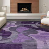Ultra Soft Area Rug, Non Slip, Stain Resistant, Washable Area Rugs for Living Room, Bedroom, Rustic Ogee Print Aesthetic(Purple)