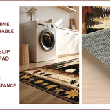 Ultra Soft Area Rug, Non Slip, Stain Resistant, Washable Area Rugs for Living Room, Bedroom, Vintage Nature-Inspired Design(Brown)