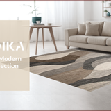 Ultra Soft Area Rug, Non Slip, Stain Resistant, Washable Area Rugs for Living Room, Bedroom, Artful Modern Tiled Composition(Beige)