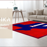 Ultra Soft Area Rug, Non Slip, Stain Resistant, Washable Area Rugs for Living Room, Bedroom, Vibrant Cultural Outline Motif(Red)