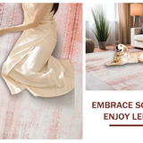Ultra Soft Area Rug, Non Slip, Stain Resistant, Washable Area Rugs for Living Room, Bedroom, Artistic Tie-Dye Fuzzy Texture(Pink)