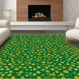 Ultra Soft Area Rug, Non Slip, Stain Resistant, Washable Area Rugs for Living Room, Bedroom, Serene Pastel Clover Design(Green)