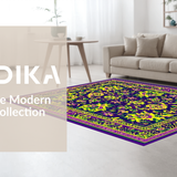 Ultra Soft Area Rug, Non Slip, Stain Resistant, Washable Area Rugs for Living Room, Bedroom, Striking Earthy Multicolor Swirls(Purple)