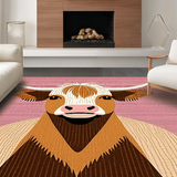 Ultra Soft Area Rug, Non Slip, Stain Resistant, Washable Area Rugs for Living Room, Bedroom, Contemporary Cute Animal Theme(Brown)