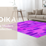 Ultra Soft Area Rug, Non Slip, Stain Resistant, Washable Area Rugs for Living Room, Bedroom, Whimsical Script with Elegant Flair(Purple)