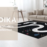Ultra Soft Area Rug, Non Slip, Stain Resistant, Washable Area Rugs for Living Room, Bedroom, Chic Abstract Serpent Design(White)