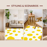 Ultra Soft Area Rug, Non Slip, Stain Resistant, Washable Area Rugs for Living Room, Bedroom, Vibrant Fluffy Novelty Mat(Yellow)
