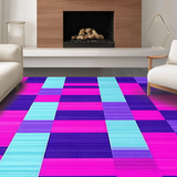 Ultra Soft Area Rug, Non Slip, Stain Resistant, Washable Area Rugs for Living Room, Bedroom, Retro Vibrant Checkerboard Style(Purple)