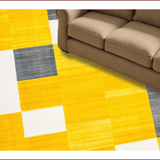 Ultra Soft Area Rug, Non Slip, Stain Resistant, Washable Area Rugs for Living Room, Bedroom, Contemporary Yellow Diamond Design(Yellow)