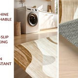 Ultra Soft Area Rug, Non Slip, Stain Resistant, Washable Area Rugs for Living Room, Bedroom, Stylish Modern Geometric Shapes(Beige)