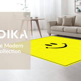 Ultra Soft Area Rug, Non Slip, Stain Resistant, Washable Area Rugs for Living Room, Bedroom, Charming Animated Face Concept(Yellow)