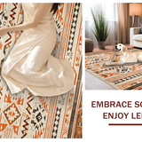 Ultra Soft Area Rug, Non Slip, Stain Resistant, Washable Area Rugs for Living Room, Bedroom, Chic Vintage Diamond Layout(Brown)