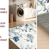 Ultra Soft Area Rug, Non Slip, Stain Resistant, Washable Area Rugs for Living Room, Bedroom, Contemporary Nature-Themed Design(Blue)