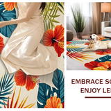 Ultra Soft Area Rug, Non Slip, Stain Resistant, Washable Area Rugs for Living Room, Bedroom, Lively Multicolored Leaf Motif(Red)