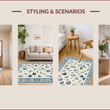 Ultra Soft Area Rug, Non Slip, Stain Resistant, Washable Area Rugs for Living Room, Bedroom, Ocean Inspired Hallway Stain-Resistant Area Rug(Blue)