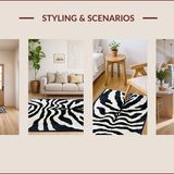 Ultra Soft Area Rug, Non Slip, Stain Resistant, Washable Area Rugs for Living Room, Bedroom, Trendy Animal Pattern Non-Slip Entryway Carpet(Black)
