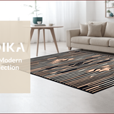 Ultra Soft Area Rug, Non Slip, Stain Resistant, Washable Area Rugs for Living Room, Bedroom, Chic Animal Motif Runner Design(Black)