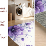Ultra Soft Area Rug, Non Slip, Stain Resistant, Washable Area Rugs for Living Room, Bedroom, Chic Lilac Floral Arrangement(Purple)