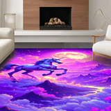 Ultra Soft Area Rug, Non Slip, Stain Resistant, Washable Area Rugs for Living Room, Bedroom, Soft Dreamlike Unicorn Visuals(Purple)