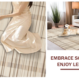 Ultra Soft Area Rug, Non Slip, Stain Resistant, Washable Area Rugs for Living Room, Bedroom, Organic Simple Patterned Texture(Beige)