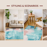 Elegant Tiled Coral Aesthetic(Blue)