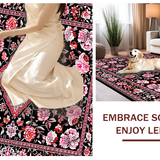 Ultra Soft Area Rug, Non Slip, Stain Resistant, Washable Area Rugs for Living Room, Bedroom, Luxurious Soft Petal Pattern(Red)