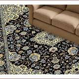 Ultra Soft Area Rug, Non Slip, Stain Resistant, Washable Area Rugs for Living Room, Bedroom, Chic Floral Paisley Elegance(Black)