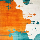 Ultra Soft Area Rug, Non Slip, Stain Resistant, Washable Area Rugs for Living Room, Bedroom, Radiant Contemporary Color Palette(Orange)